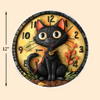 Cute Black Cat - Personalized Black Cat Wall Clock 735471 - DiyGiftly