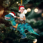 Cute Kid Xmas Dinosaur Unicorn Flamingo Alien - Personalized Kids Photo Ornament 683160 - DiyGiftly