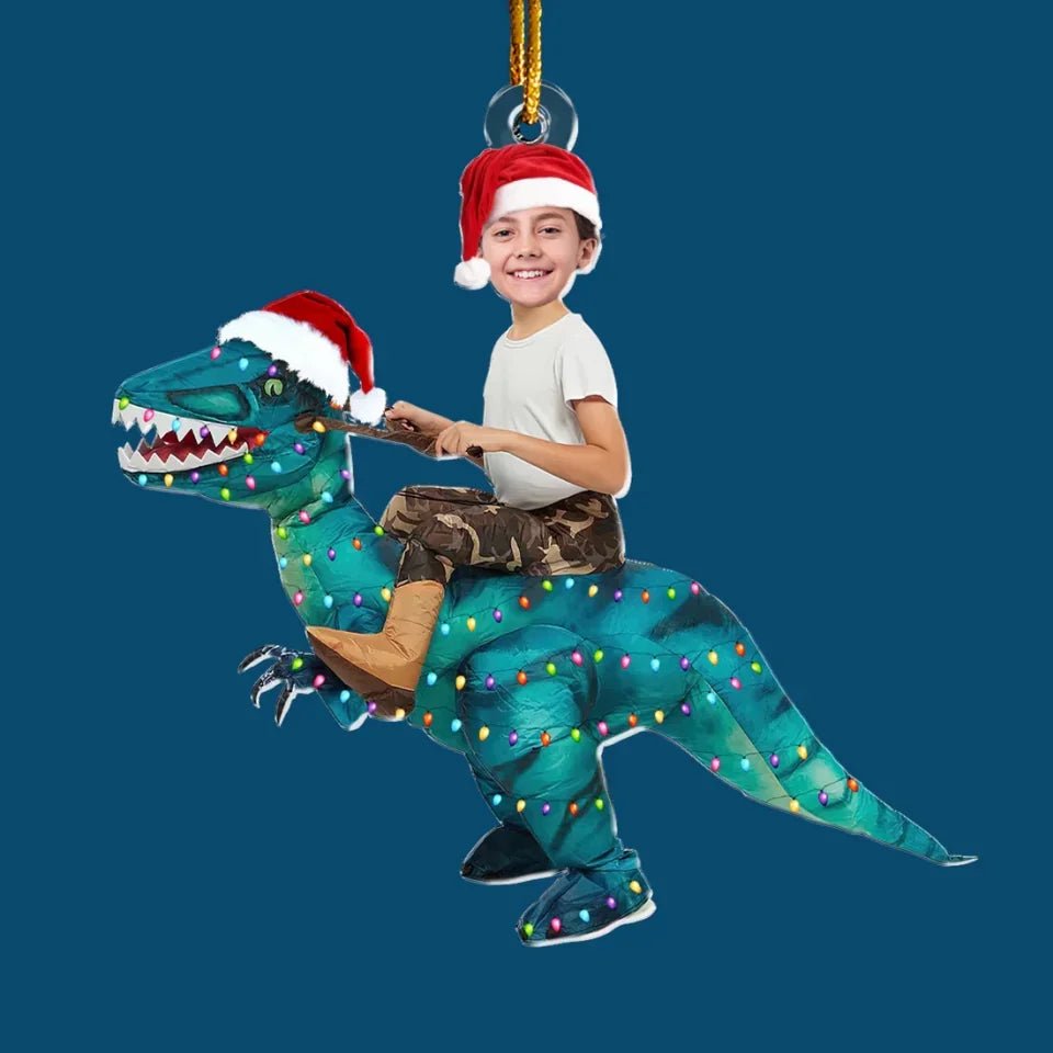 Cute Kid Xmas Dinosaur Unicorn Flamingo Alien - Personalized Kids Photo Ornament 683160 - DiyGiftly