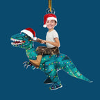 Cute Kid Xmas Dinosaur Unicorn Flamingo Alien - Personalized Kids Photo Ornament 683160 - DiyGiftly