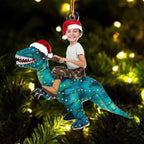 Cute Kid Xmas Dinosaur Unicorn Flamingo Alien - Personalized Kids Photo Ornament 683160 - DiyGiftly