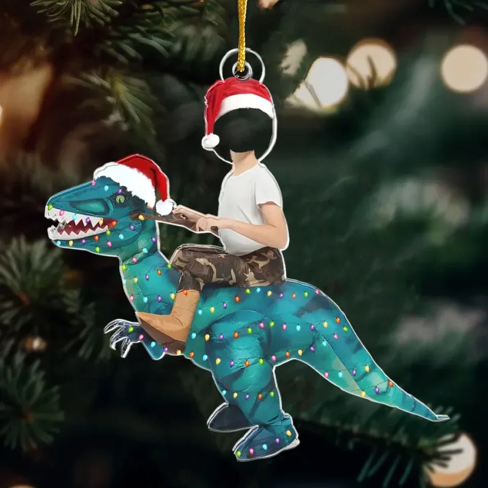 Cute Kid Xmas Dinosaur Unicorn Flamingo Alien - Personalized Kids Photo Ornament 683160 - DiyGiftly