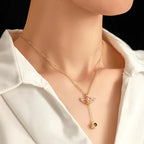 Custom Projection Necklace Cupid Heart Angel Wings Tassel Necklace Clavicle Chain