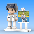 Full Body Customized 1 Person Brick Figures with Photo Baseball Theme Gift Birthday Gift Valentines Gift Father's Day Gift for Ballplayer