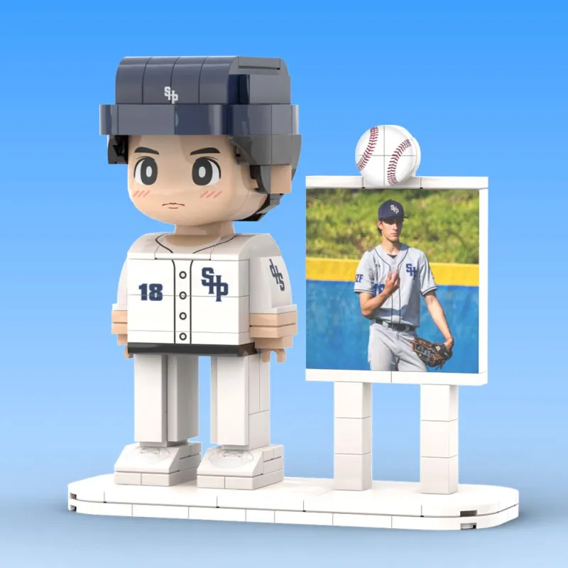 Full Body Customized 1 Person Brick Figures with Photo Baseball Theme Gift Birthday Gift Valentines Gift Father's Day Gift for Ballplayer