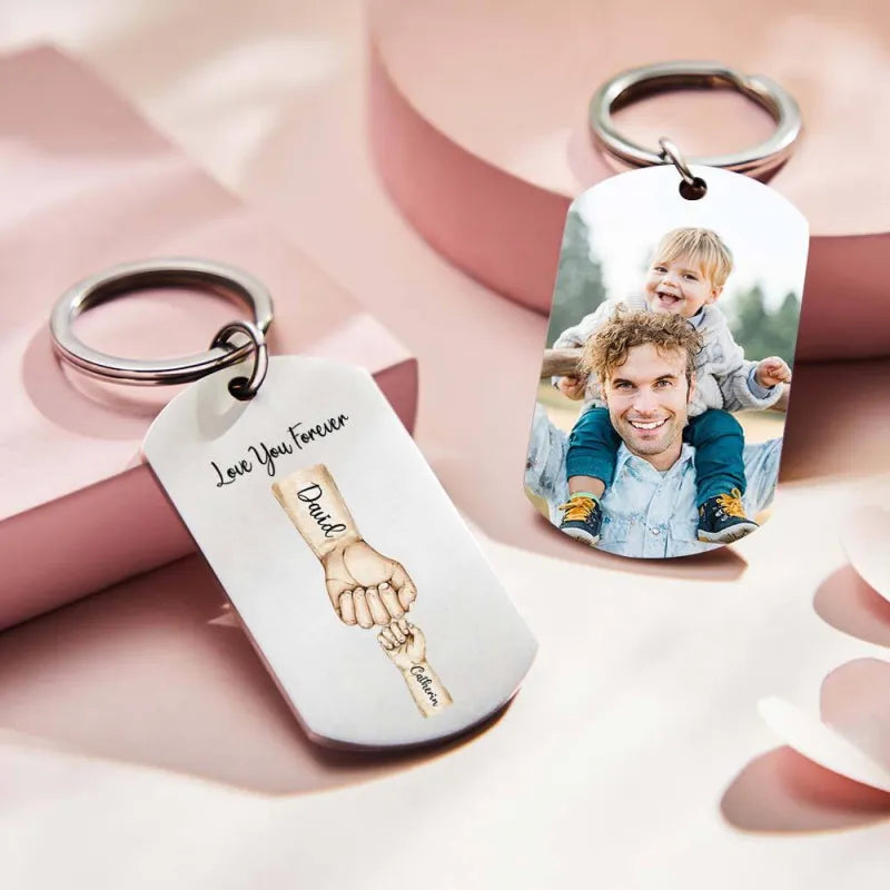 thoughtful keychain for dad with custom detail