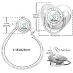 Custom Name Baby Pacifier & Clip Set with Elephant Pattern – Personalized Newborn Gift