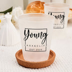 Personalized Disposable Plastic Cups with 12oz or 16oz for Wedding Party Supplies Gift for Couple