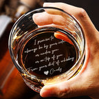 Personalized I Promise To Always Be By Your Side Whiskey Glass Gift for Husband or Boyfriend
