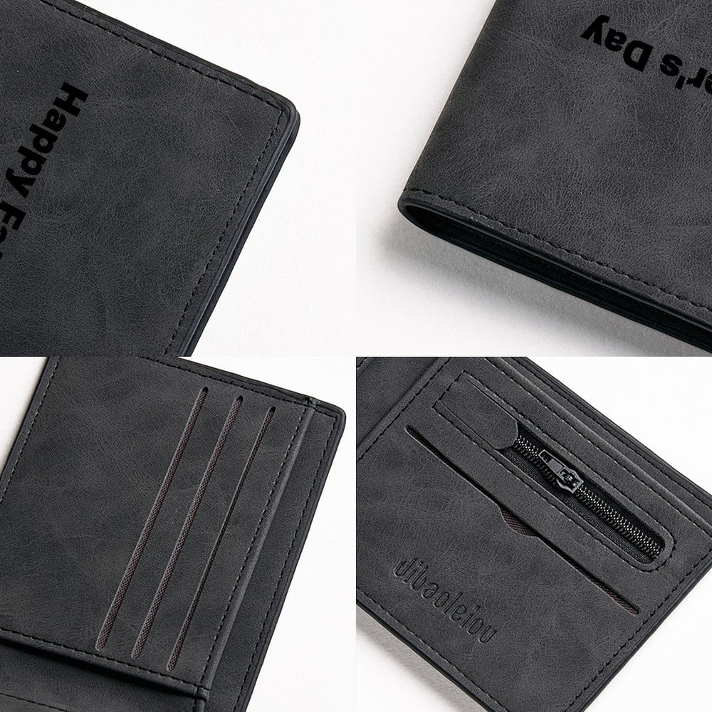 Personalized Photo & Message Wallet – Custom Engraved PU Leather Wallet Birthday Gift Father's Day Gift Christmas Gift