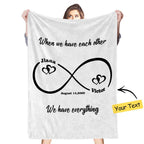 Personalized Infinity Love Name Blanket Custom Blanket