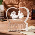 Custom Photo Crystal Sculpture Keepsake 3D Crystal Photo Heart Gift for Dad