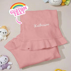 Personalized Baby Knitted Blanket Custom Baby Blanket with Embroidered Name Gift for Baby