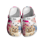 Personalized Pet Face Clogs Slipper with Name Funny Floral Print Clog Birthday Gift for Pet Lover