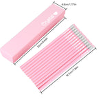 Personalized Name Pink Box of 12 HB Pencils with Eraser Pink Stationery Set Back to School Gift for Kids