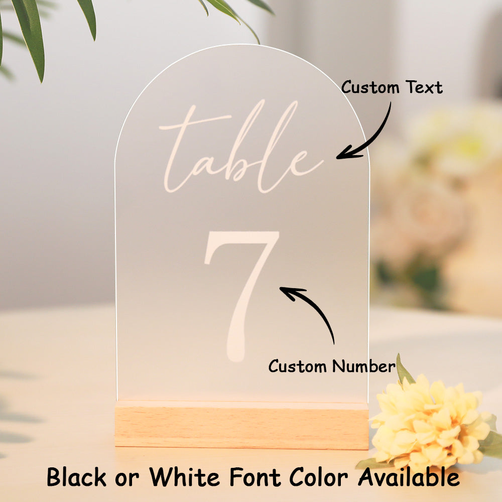 Personalized Wedding Table Numbers Custom Acrylic Table Numbers Weddin ...