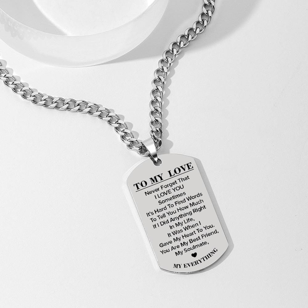 Personalized Engraved Stainless Steel Dog Tag Picture Necklace Gifts for Love