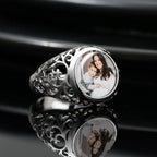 Round Women Rings Custom Photo Ring Mother's Day Gifts