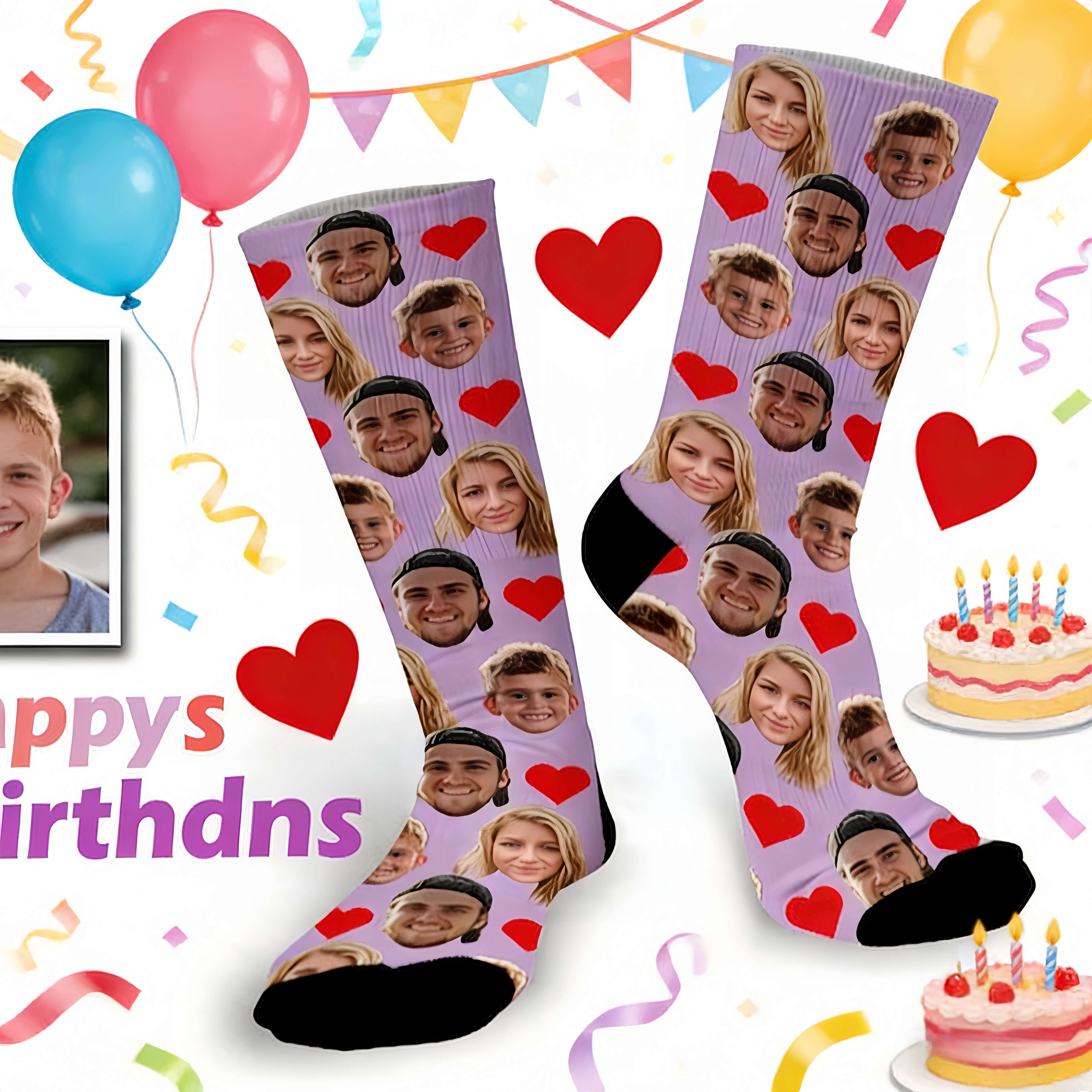 Custom Face Socks, Personalized funny socks with face, Customize socks with text,Father Days gift, personalized gift for mom,Class of 2025 722368