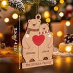 Personalized Family Wooden Bears Ornament Christmas Gift for Family