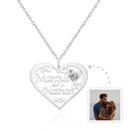 Custom Engraved Photo Necklaces Heart-shaped Pendant Necklace With Names
