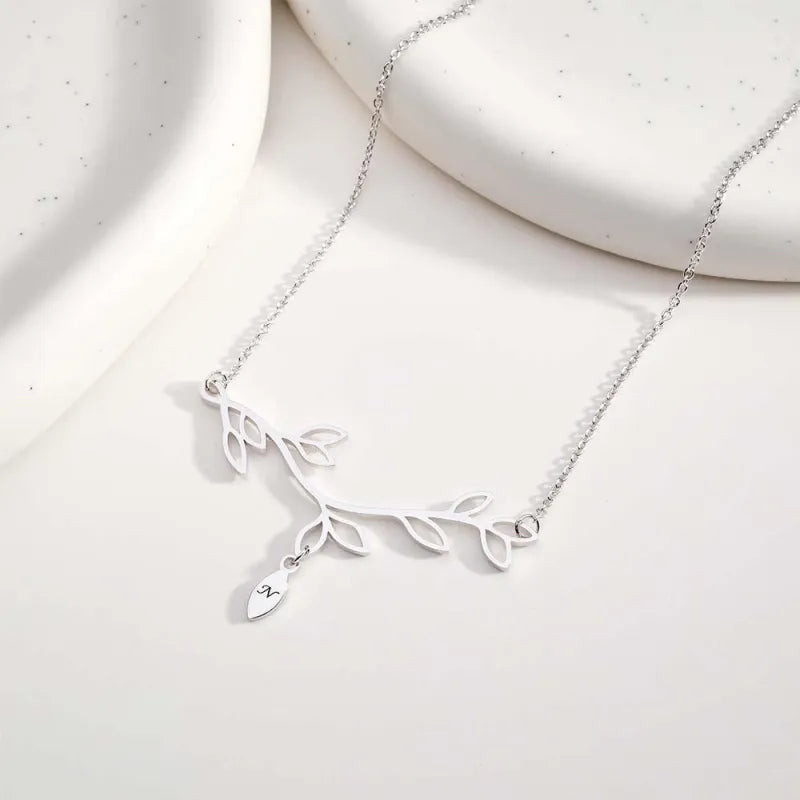 unique engraved necklace tree optional quantity pendant trendy wedding close up