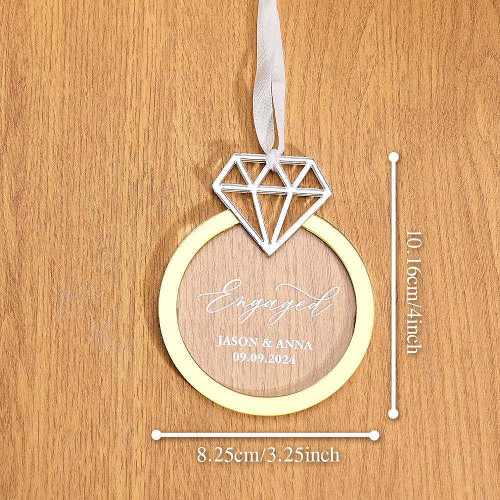 Personalized Engagement Ornament with Name Engaged Ornament Gift for Couple