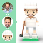 Custom Head 1 Person Cute Golf Palyer Brick Figure Anniversary Gift Birthday Gift for Him