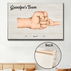 personalized dad and kids names poster canvas wall art Together Were a Team heartfelt home display