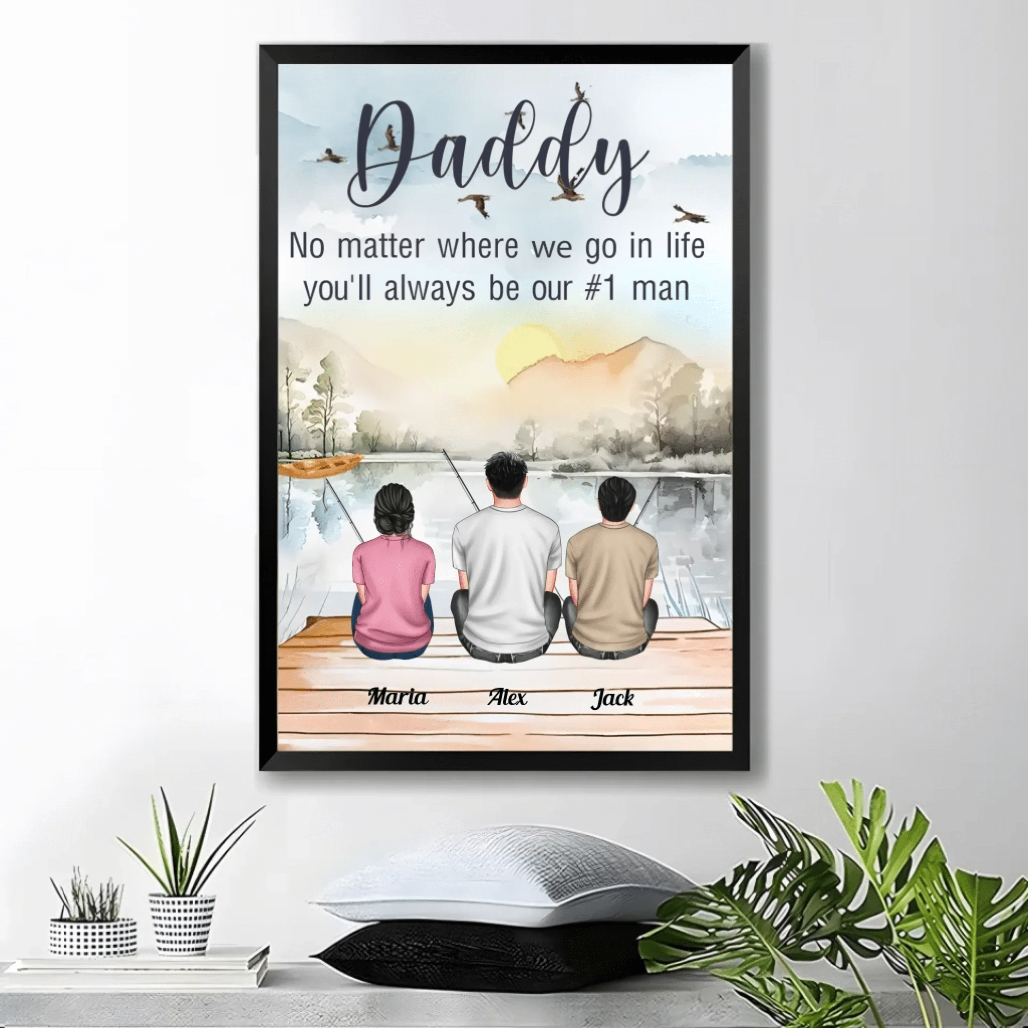 Daddy Thanks For Being My Hero, My Friend - Personalized Wrapped Canvas 713197 - 713360 - DiyGiftly
