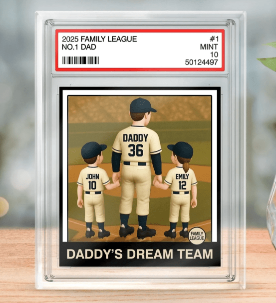 Daddy's Dream Team - Family Personalized Custom Rectangle Shaped Acrylic Keychain - Father's Day, Gift For Dad, Sport Lovers, Sport Players 11444736 - DiyGiftly