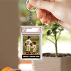 Daddy's Dream Team - Family Personalized Custom Rectangle Shaped Acrylic Keychain - Father's Day, Gift For Dad, Sport Lovers, Sport Players 11444736 - DiyGiftly