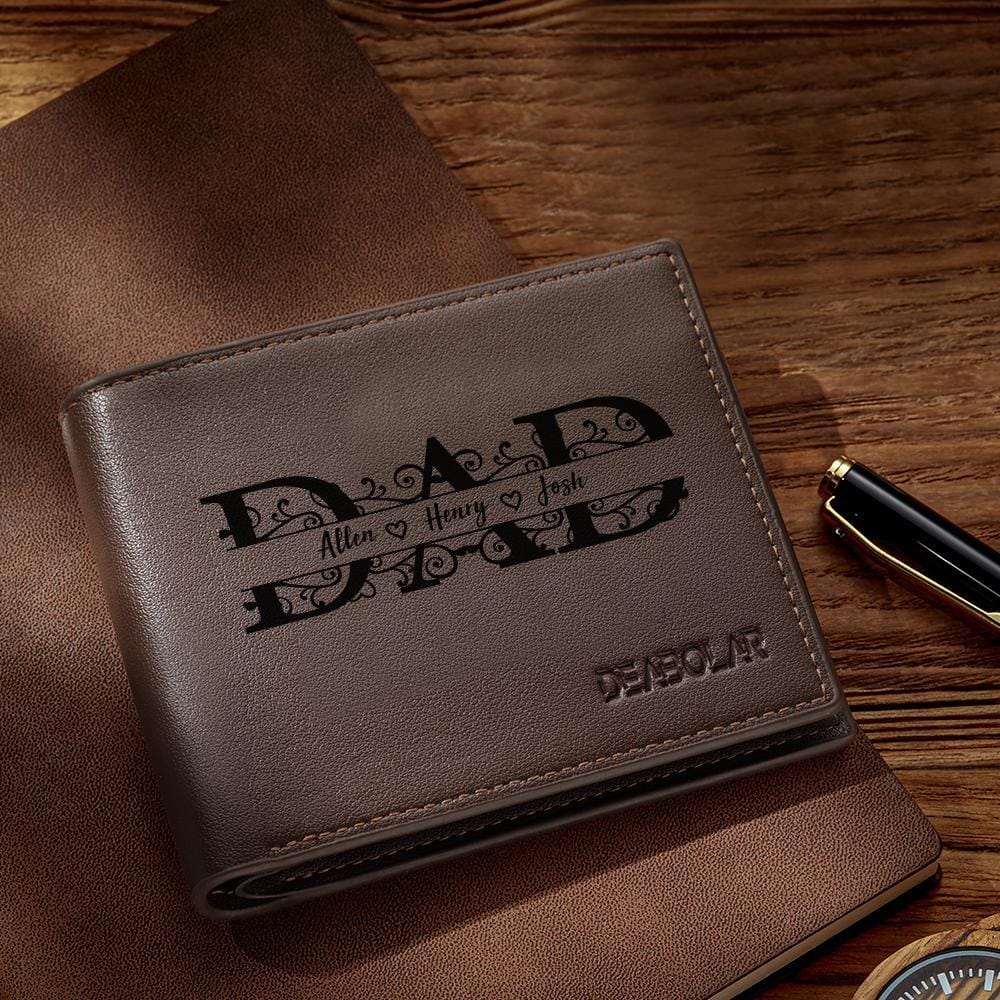 dad name wallet pu leather men wallets for father s day gift leather wallet for dad personalized gift