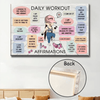 Daily Workout Affirmations - Personalized Poster/Wrapped Canvas - Birthday Gift For Fitness Lovers, Fitness Girls 714551 - 714664 - DiyGiftly