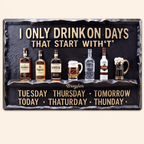 Days Start With T - Personalized Wine Rectangle Metal Sign 739349 - 739440 - DiyGiftly