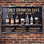 Days Start With T - Personalized Wine Rectangle Metal Sign 739349 - 739440 - DiyGiftly