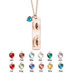 Custom Photo Necklace with Birthstone Eye Engraved Necklace Gifts for Her