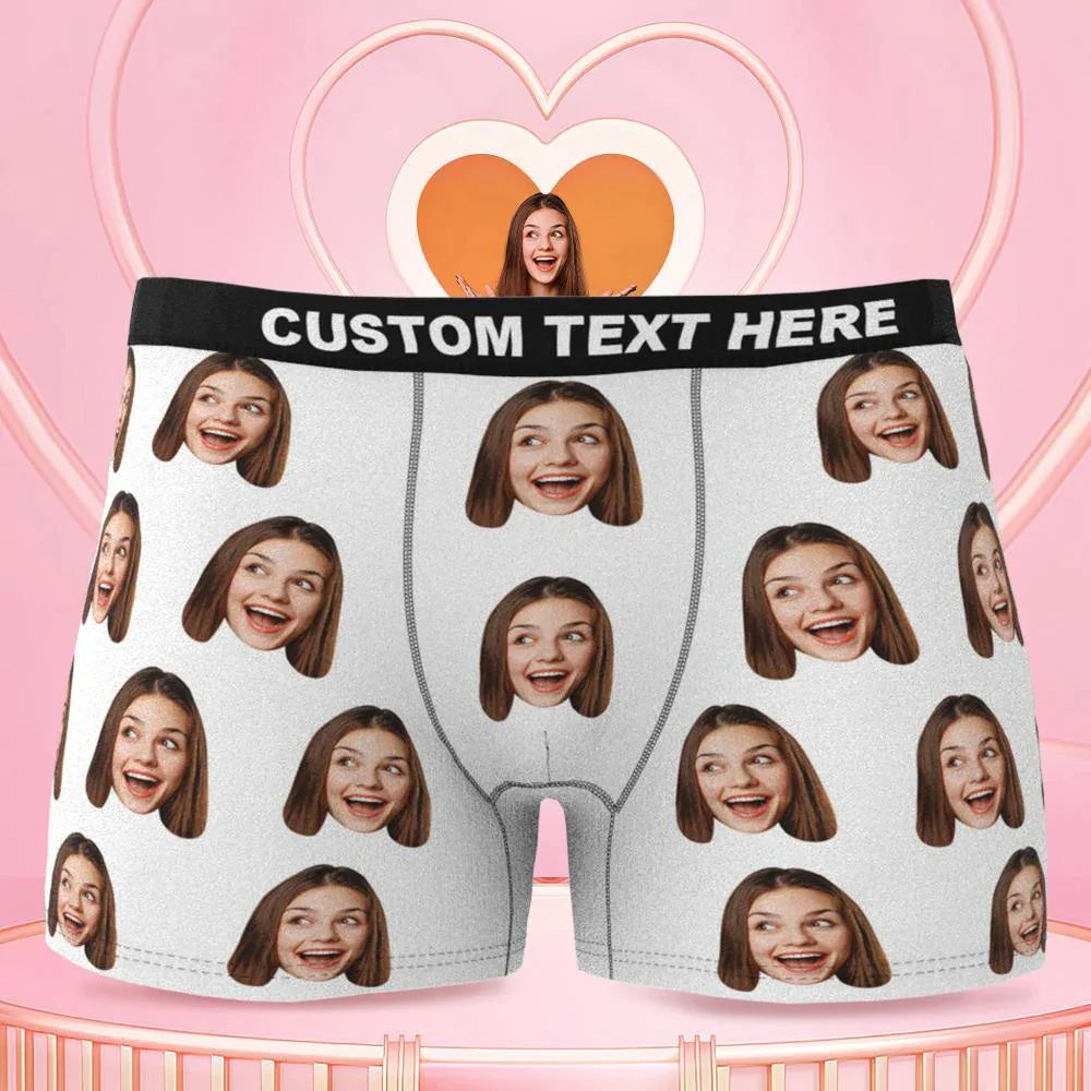 personalized face photo boxer shorts soft stretch comfort gift for boyfriend