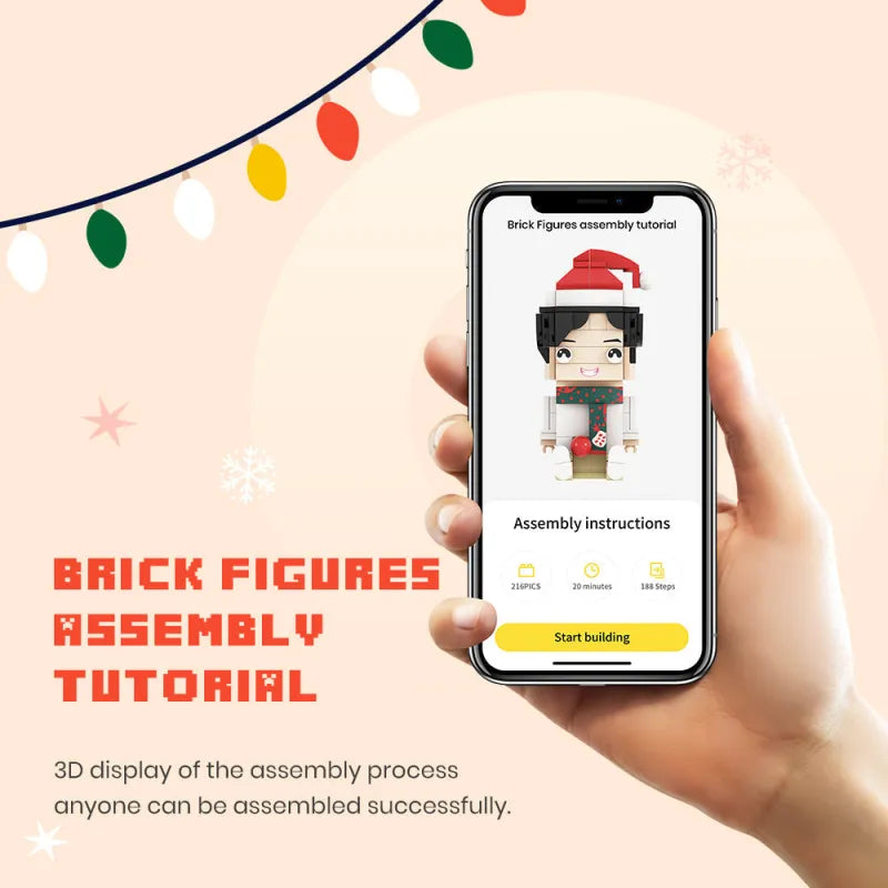 Custom Cute Pet Brick Figure Fully Body Customizable 1 Cat with Photo(Fixed posture as shown in the picture)