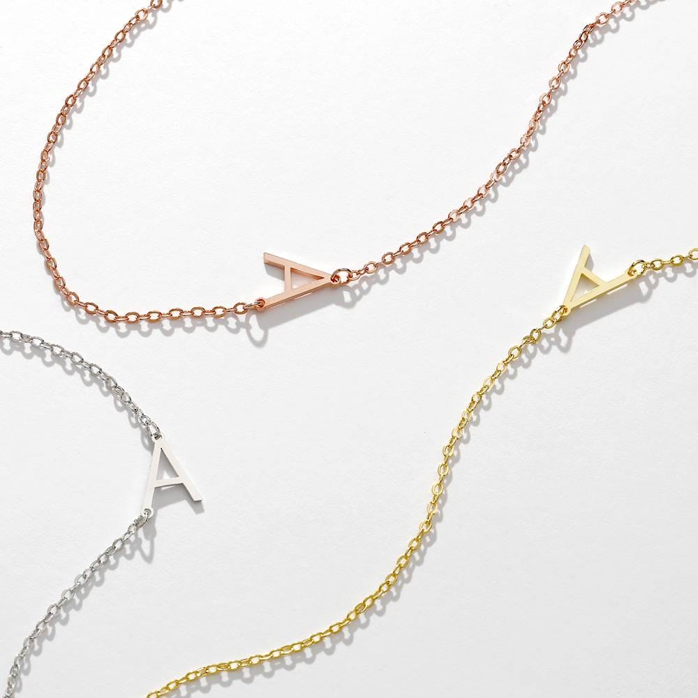 Custom Initial Letter Necklace S925 Silver