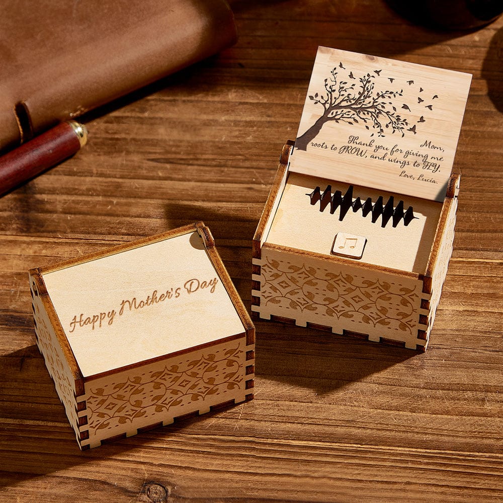 Personalized Wooden Music Box Custom Tree Music Box Gift for Mother