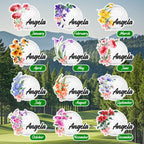 Personalized Birth Flower PU Leather Golf Scorecard Holder Birthday Gift for Golf Lover