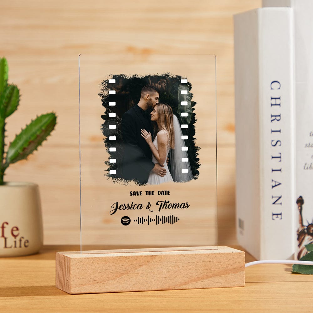 Custom Photo Music Plaque Personalized Glass Keychain Gift Foe Lover