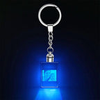 Personalized Photo Rectangle Crystal Keychain With LED Light