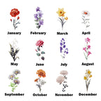 Custom Engraved Birth Flower Makeup Brush Set Wedding Gift