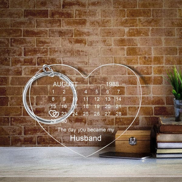 Personalized Calendar Keychain The Day You Became My Special One Keyring