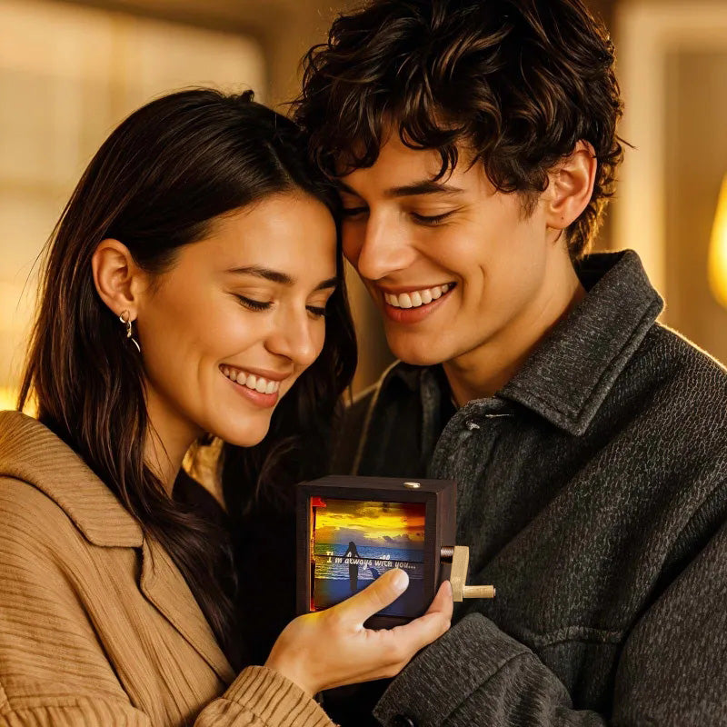 Custom Halloween Photo Flipbook Frame Animation Machine Hand-cranked Detachable Photos Flipbook Box Photo Album with Light Halloween Gifts