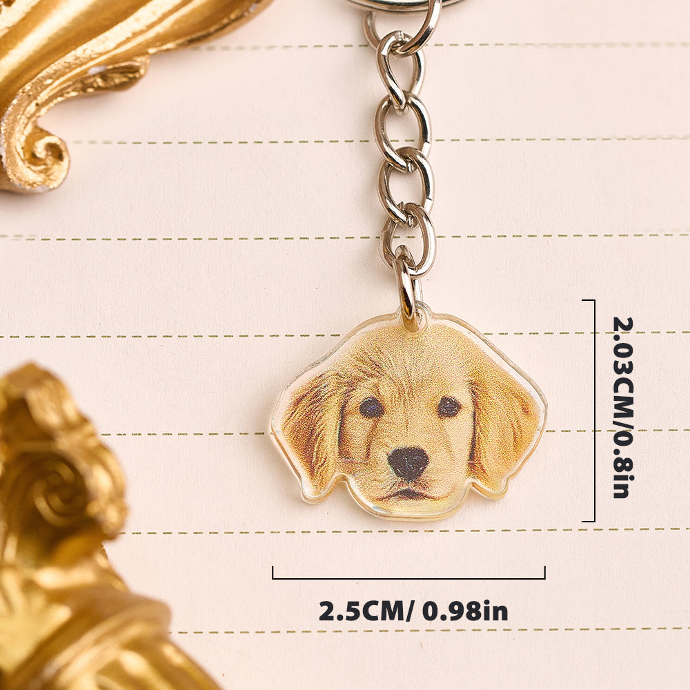 A Big Love Acrylic Keychain Personalized Pet Portrait Anniversaries and Everyday Carry