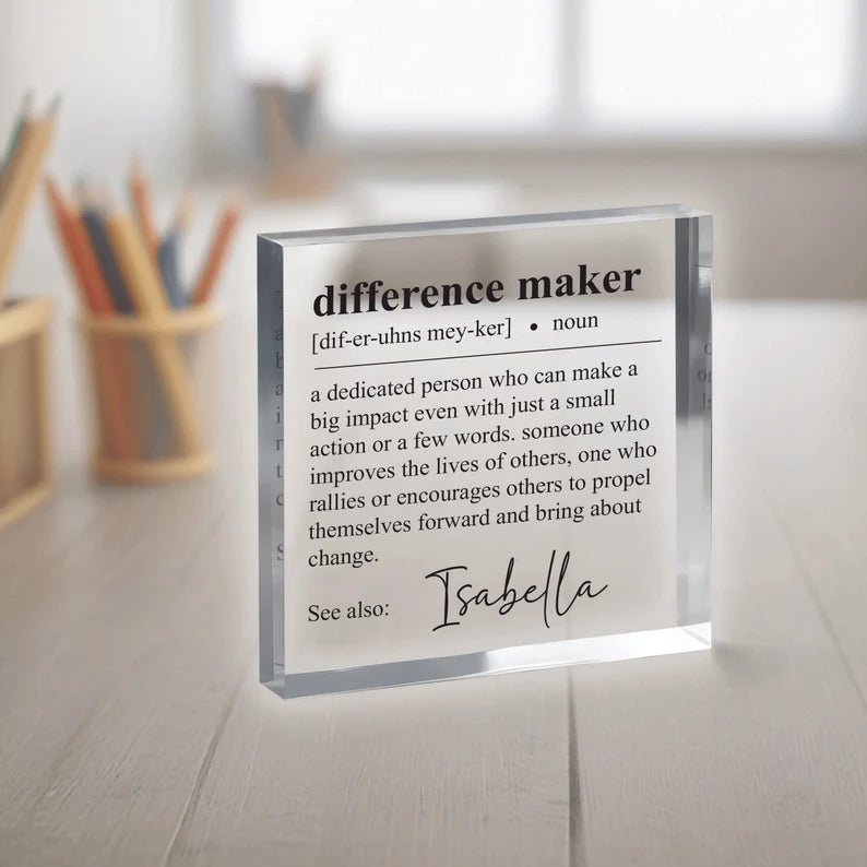 Difference Maker Gift, Plaque, Retirement Gift, Employee gift, Teacher Gift, Coworker Gift, Appreciation Gift, Coworker gift, Thank You Gift 326784 - DiyGiftly