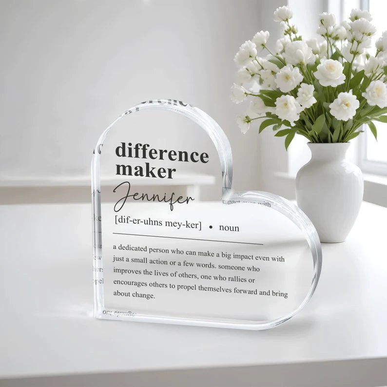 Difference Maker Gift, Plaque, Retirement Gift, Employee gift, Teacher Gift, Coworker Gift, Appreciation Gift, Coworker gift, Thank You Gift 326784 - DiyGiftly